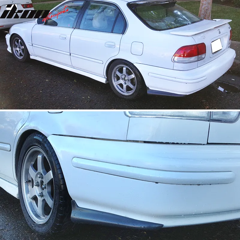 1996-1998 Honda Civic PU Valance Spats Rear Bumper Lip Spoiler 2PC