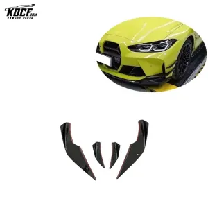 2021  4PC Carbon Fiber Canards Set For G80 Factory OEM Custom VS Style Front Bumper Splitter Trim Winglet Fit For BMW G8X M3 M4