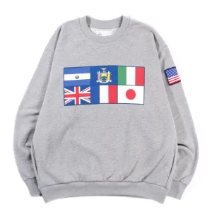 4SDESIGNS SEVEN FLAGS CREWNECK GREY MELANGE