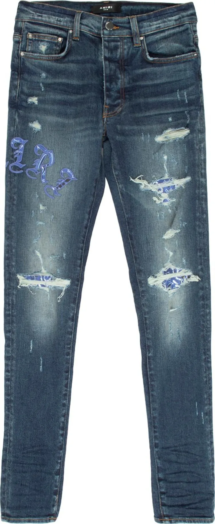 Amiri Skinny Old English Logo Jean 'Deep Classic', blue