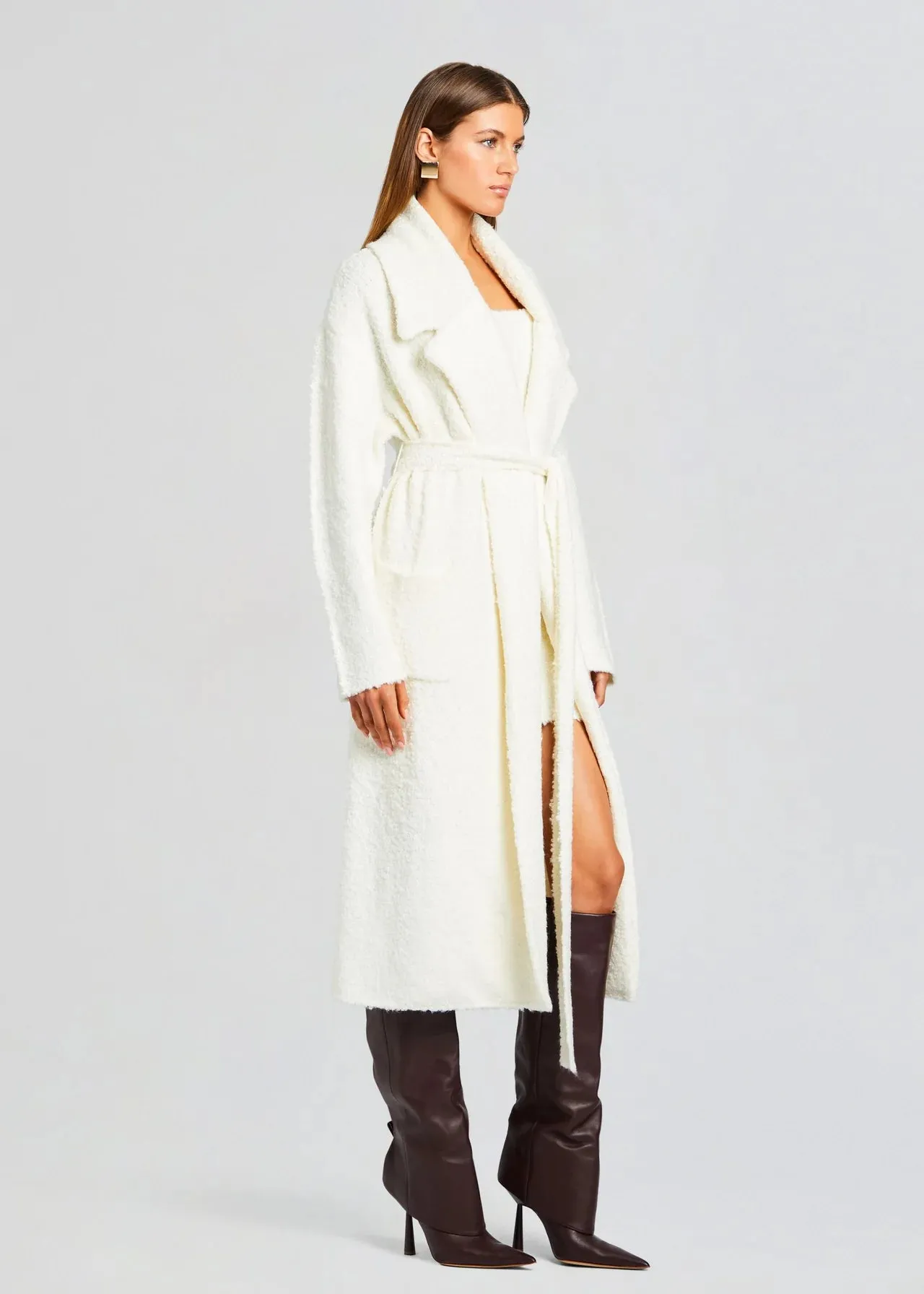 Athena Boucle Robe - Winter White