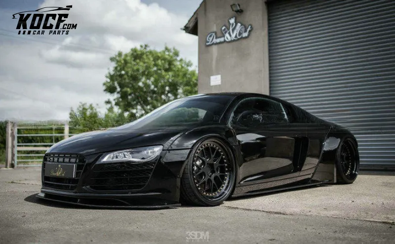 Audi R8 V8 06-12 Coupe LB Style Real Carbon Fiber  Wide Side Skirts Extensions