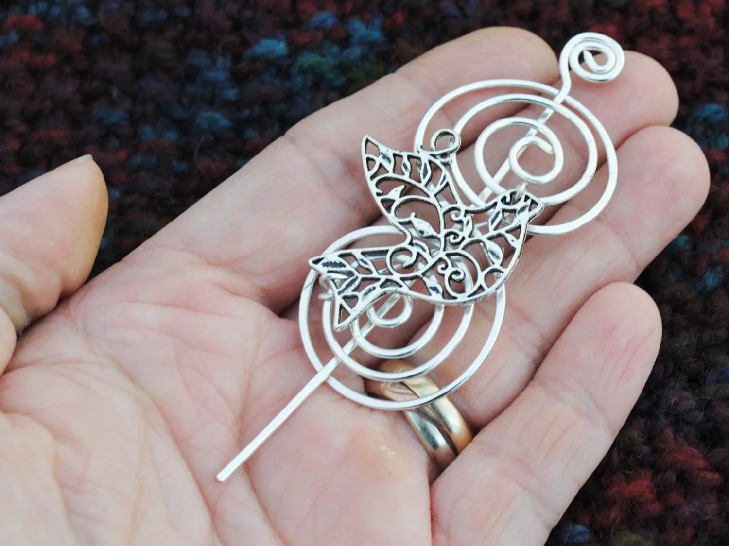 Bird Shawl Pin - Charmed Silver