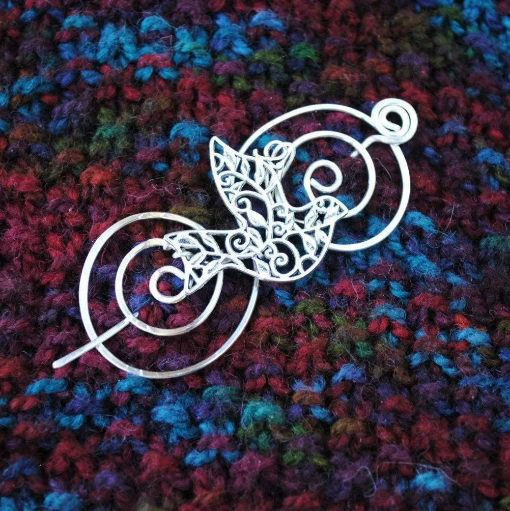 Bird Shawl Pin - Charmed Silver