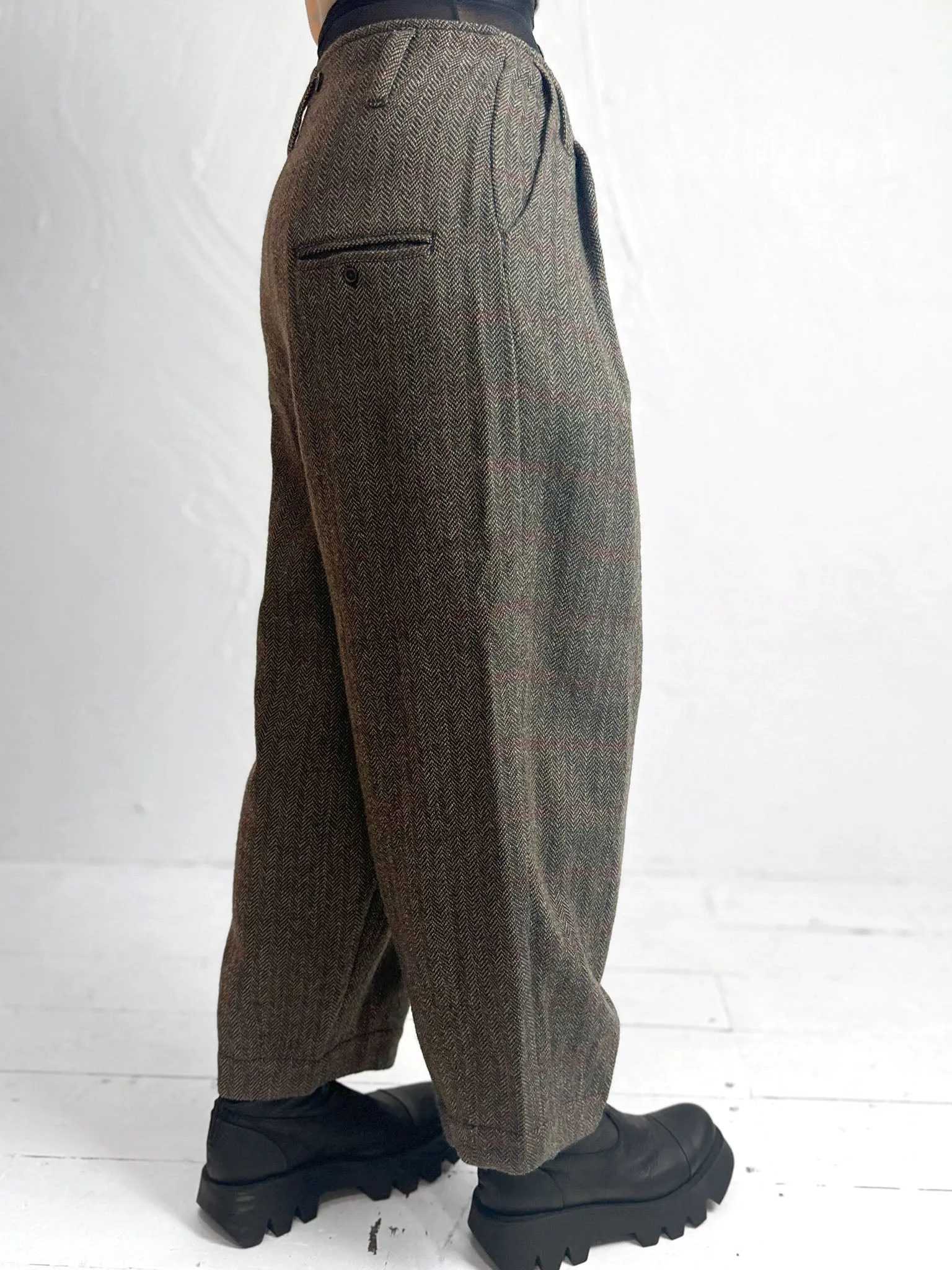 Botvi Herringbone Wool Trousers