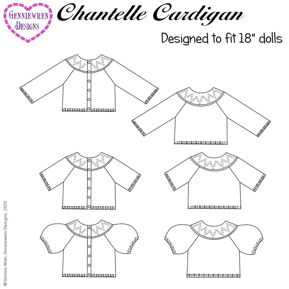 Chantelle Cardigan for 18 inch dolls