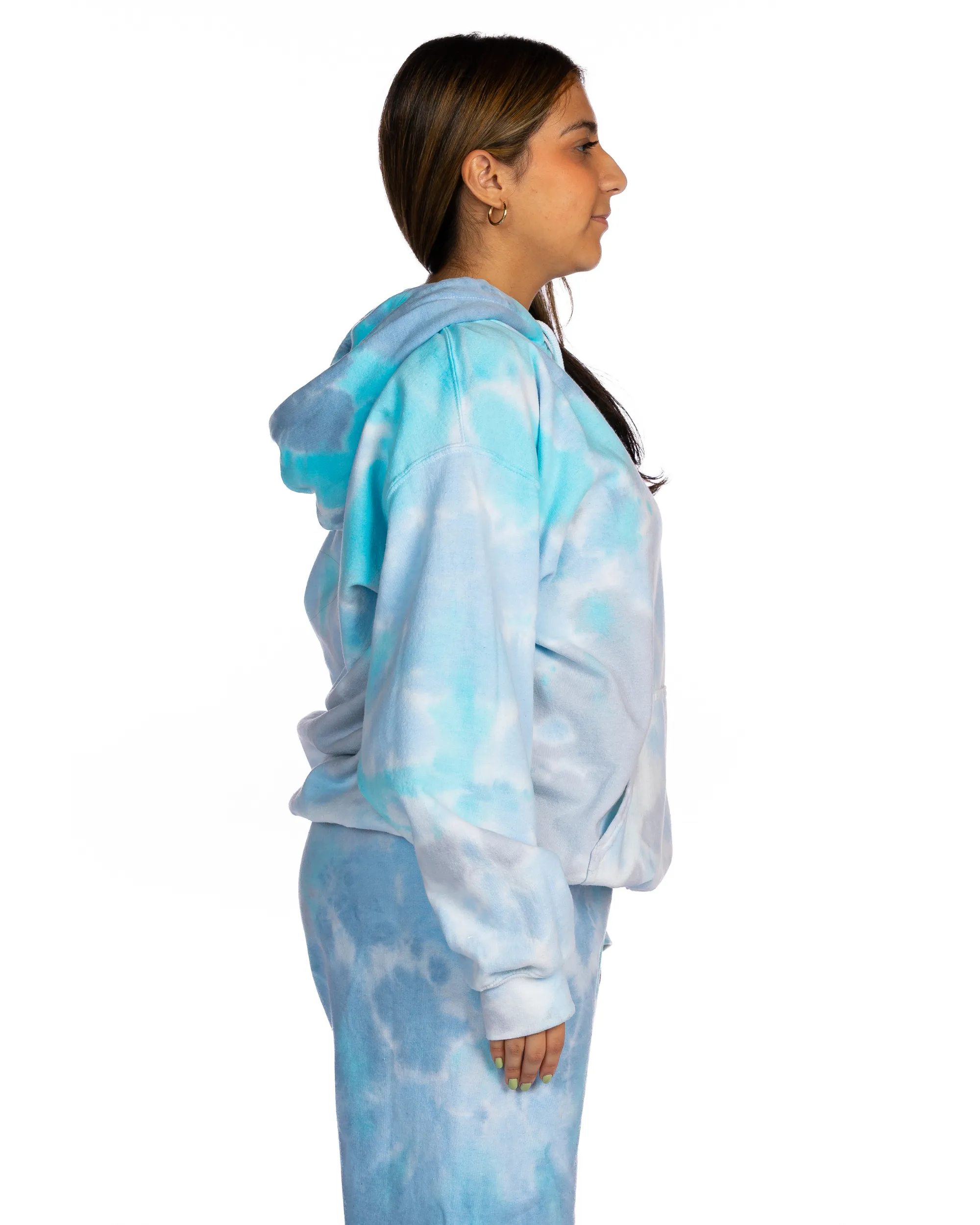 Dream Cloud Dye Essential Fleece Hoodie - Turquoise