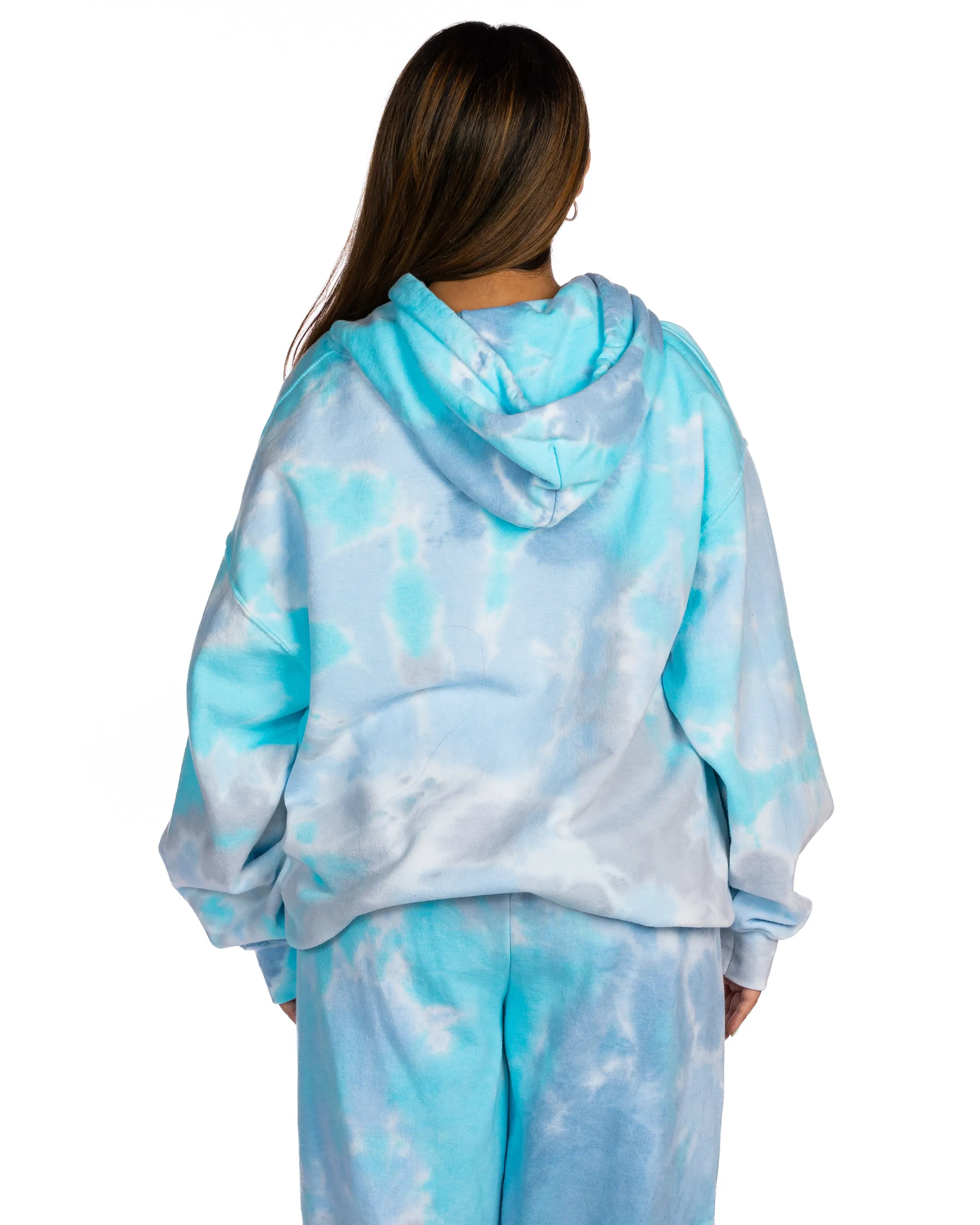 Dream Cloud Dye Essential Fleece Hoodie - Turquoise