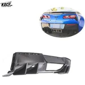 For 2014-2019 Chevrolet Corvette C7 Stingray RZA style Carbon Fiber Rear Bumper Diffuser Lip