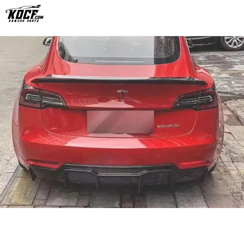 For Tesla Model 3 Body kit Vor style Carbon Fiber Front Bumper Splitter Side skirts Diffuser Spoiler