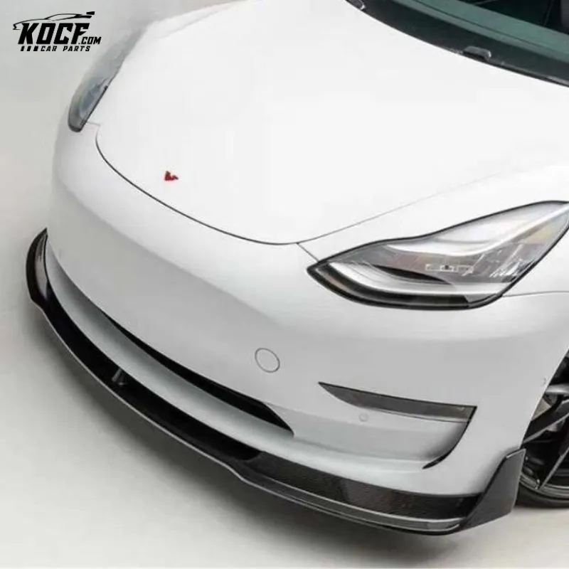 For Tesla Model 3 V Style Carbon Fiber Body Kit Front lip rear diffuser side skirts spoiler