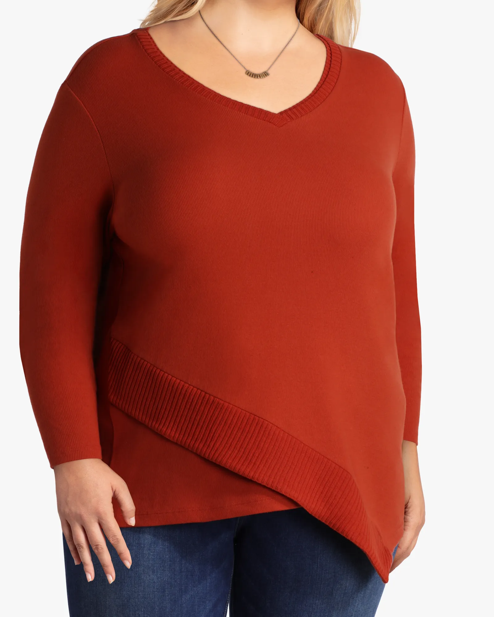 Hailey Asymmetrical Sweater | Orange