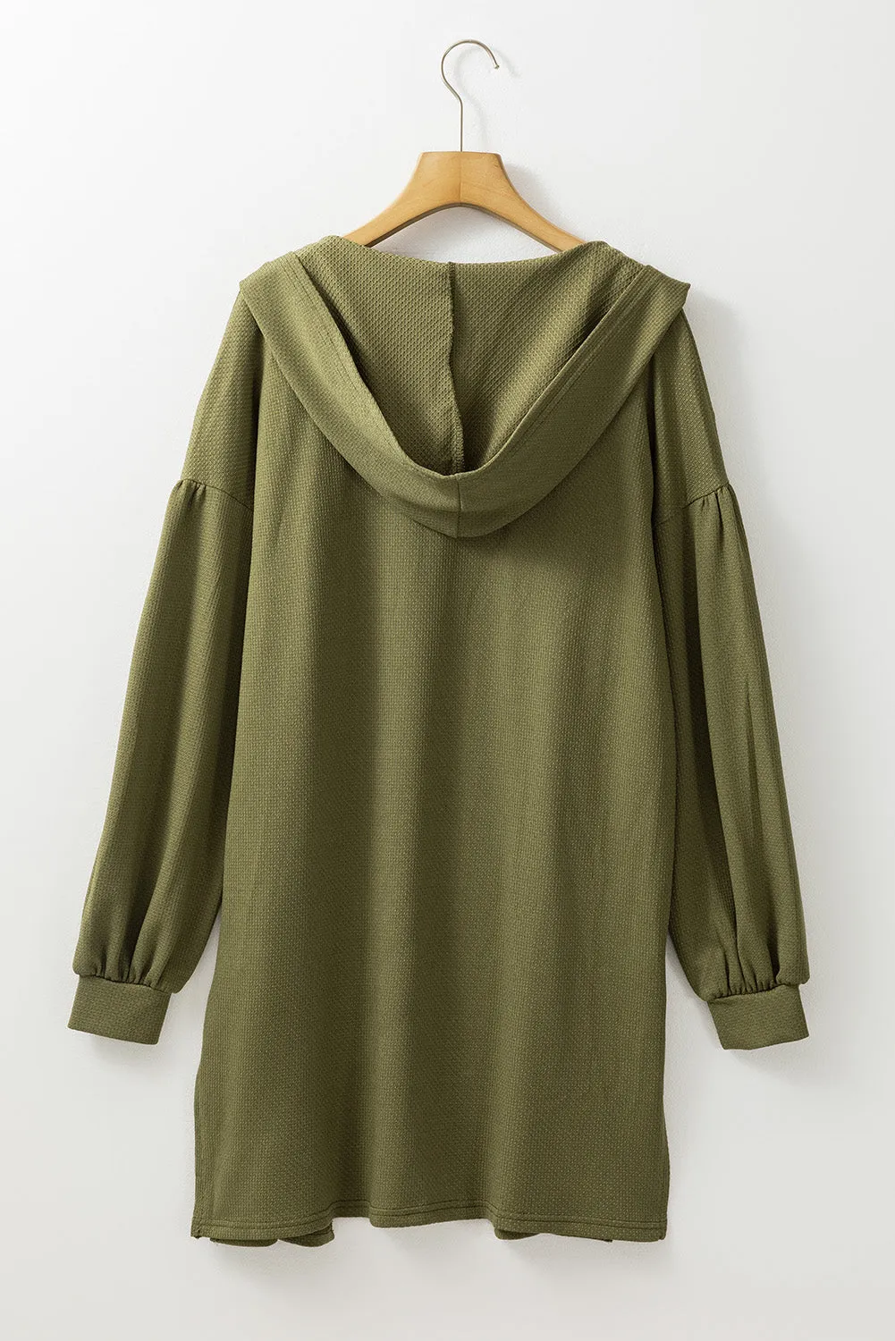 Hooded Open Front Pocketed Kimono