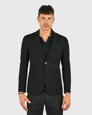 KARL LAGERFELD 524030 BLACK HERRINGBONE BLAZER