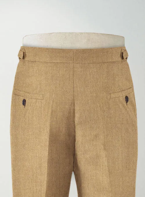 Khaki Highland Flannel Wool Trousers