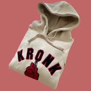 KRONK Gloves Applique Hoodie Loose Fit Ecru