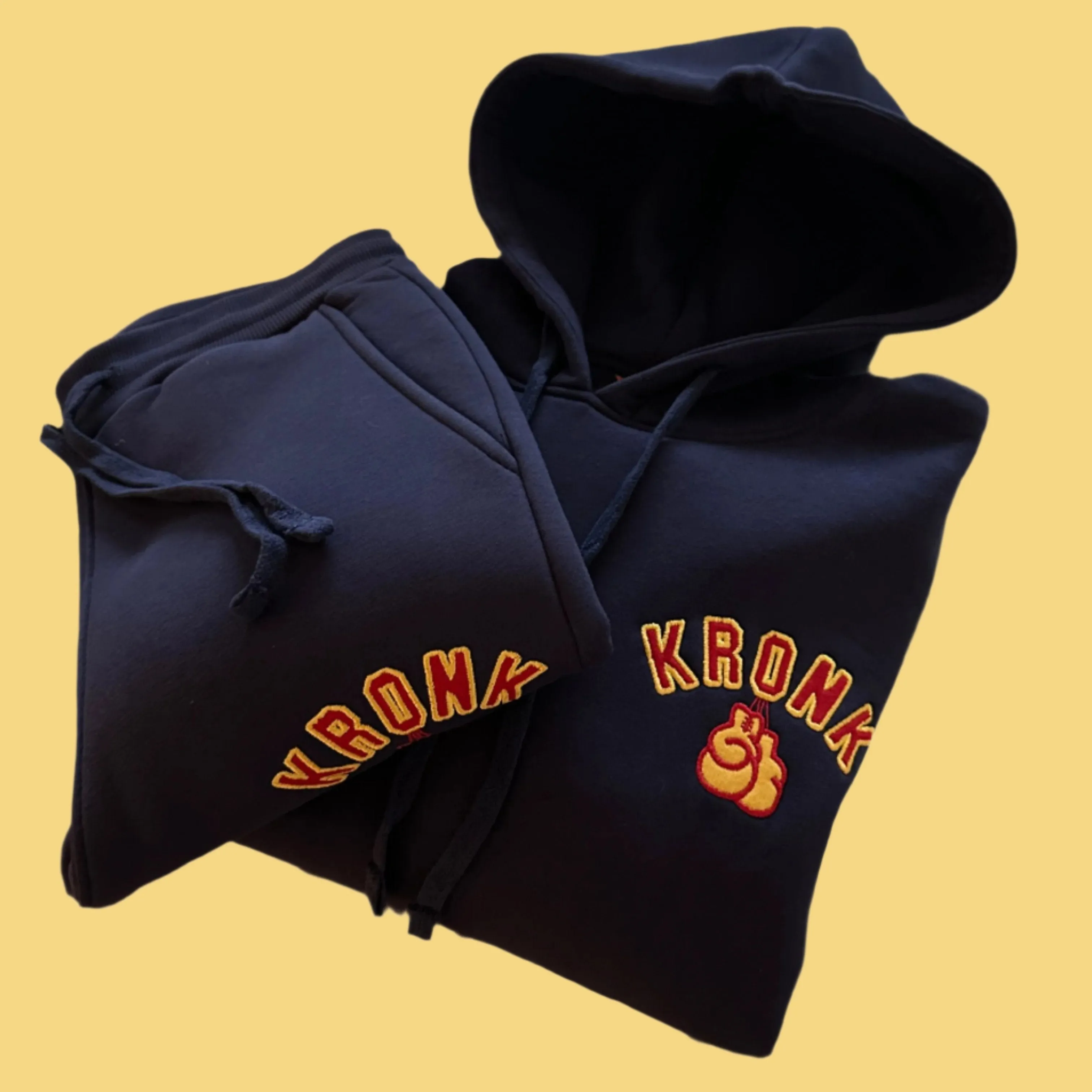 KRONK Thomas Hearns Applique Hoodie Loose Fit Navy