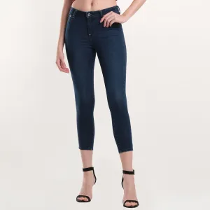 LEE LADIES HIGH WAIST SKYLER DENIM PANTS IN WORN EBONY