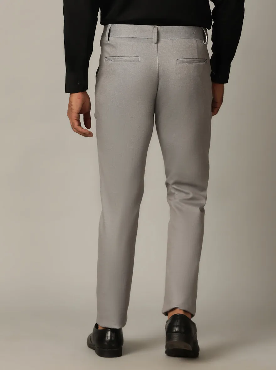 Light Grey Printed Venice Fit Casual Trouser | JadeBlue