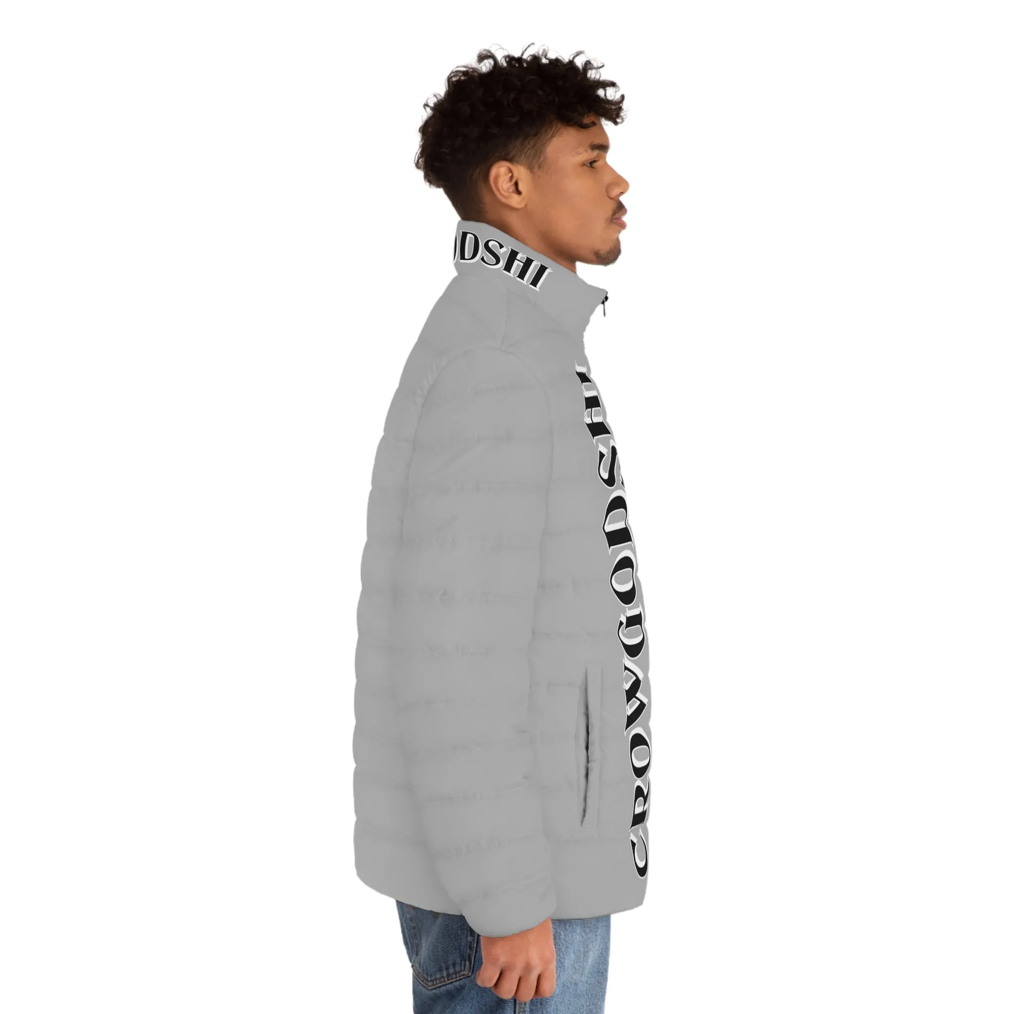 Men's CROWGODSHI Puffer Jacket, LIGHT GRAY