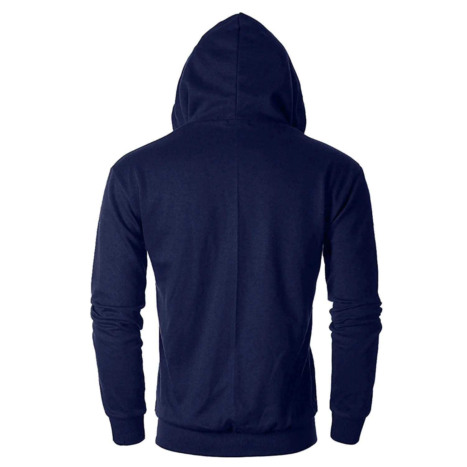 Men's Regular Fit Solid Navy Blue Hooded Sweatshirt By LazyChuks