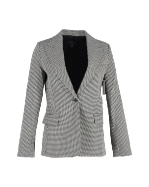 Multicolor Houndstooth Print Cotton Blazer