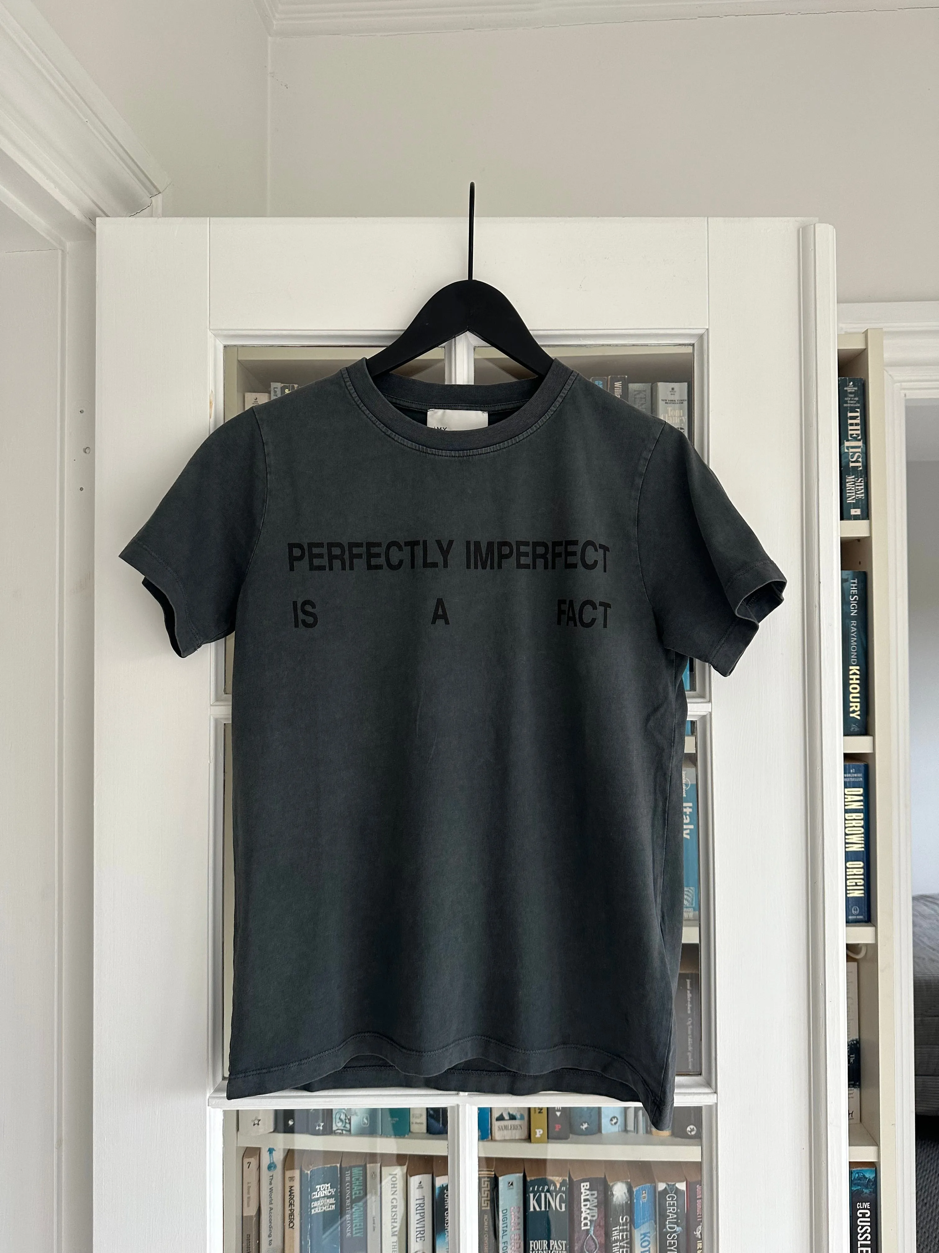 My Essential Wardrobe SeattleMW Front Print Tee Dark Grey Random Wash