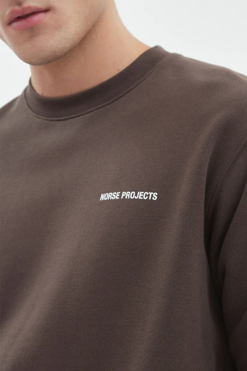 Norse Projects Arne Logo Sweat - Heathland Brown