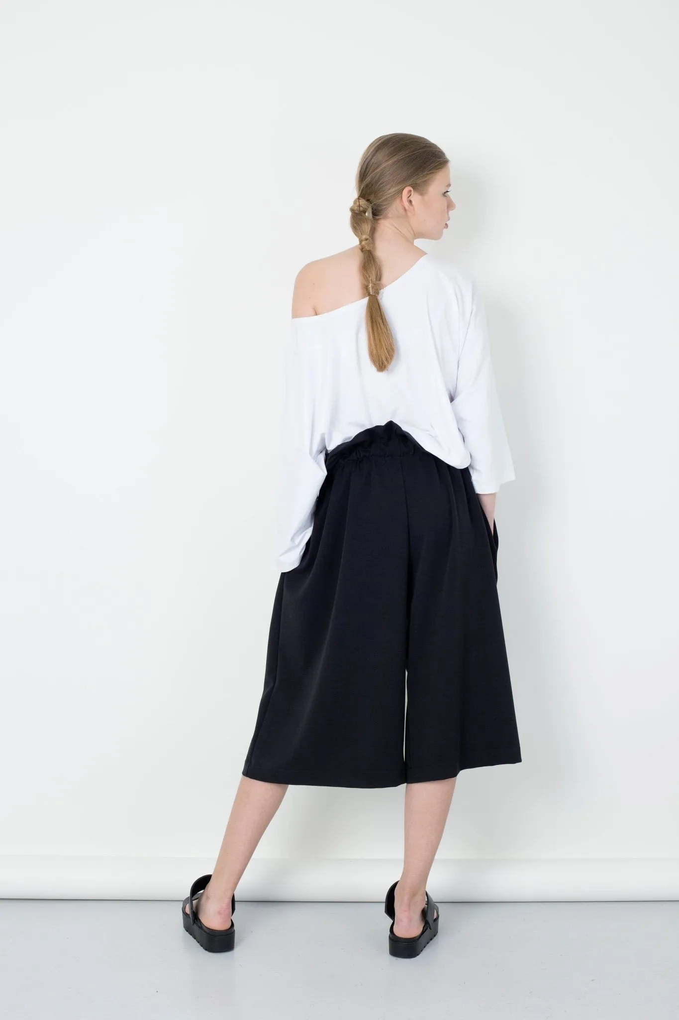 Paperbag Elastic Waistline  Culottes