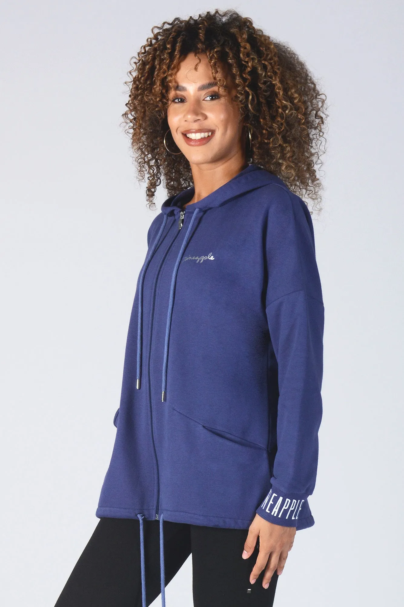 Parker Style Longline Zip Hoodie