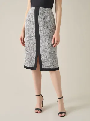 Petite Colorblock Skimmer Skirt, Tweed