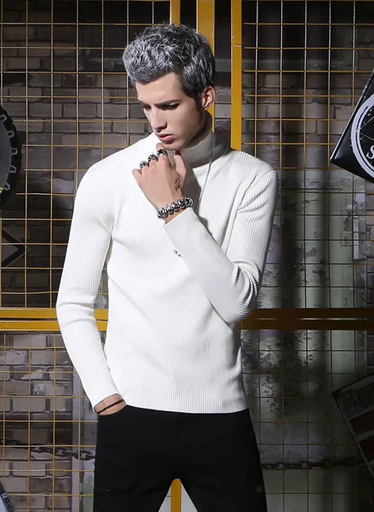 Plain Turtleneck Pullover Bottoming Sweater