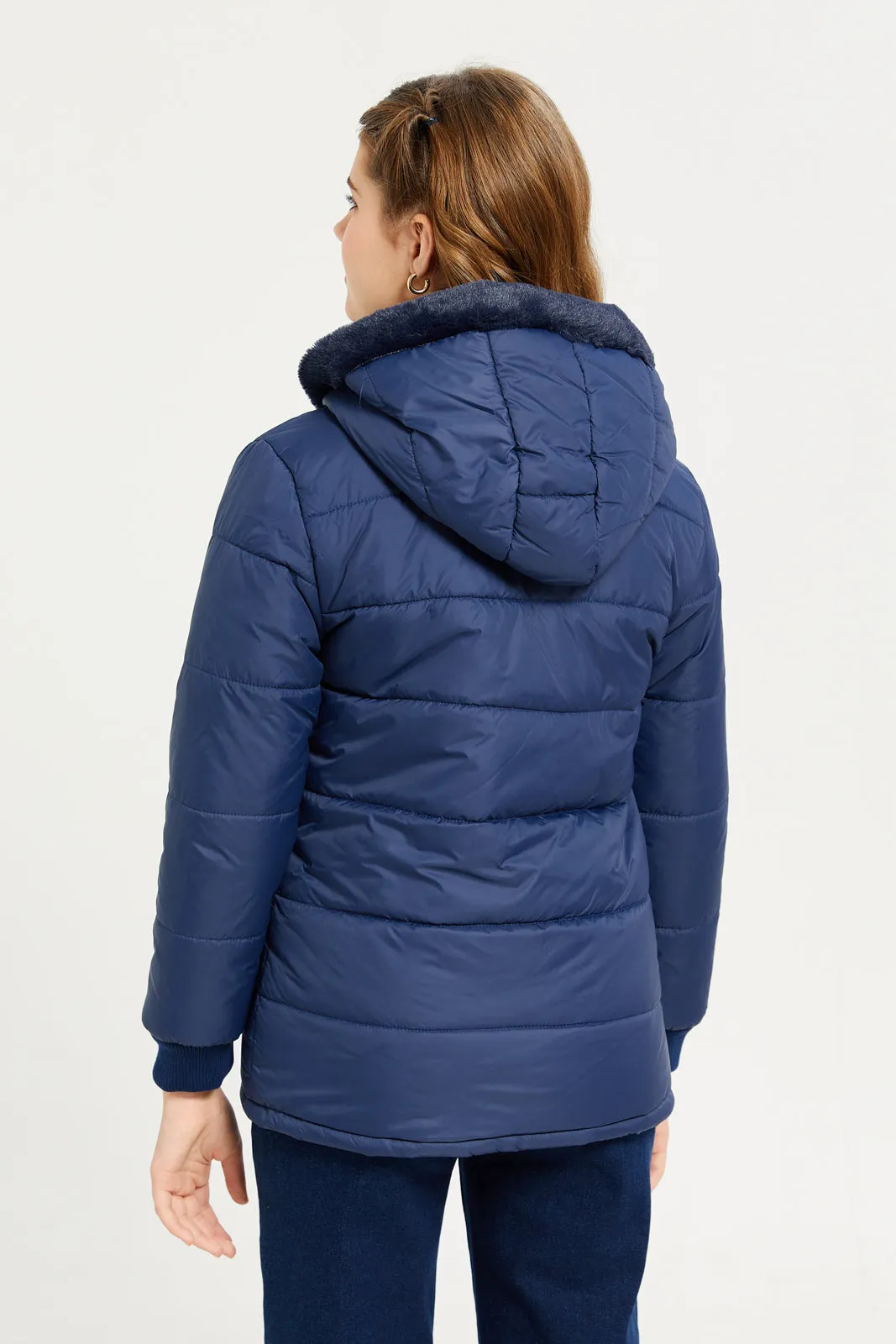 Senior Girls Navy Hooded Jacket