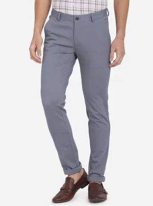 Sky Blue Solid Venice Fit Casual Trouser | JadeBlue