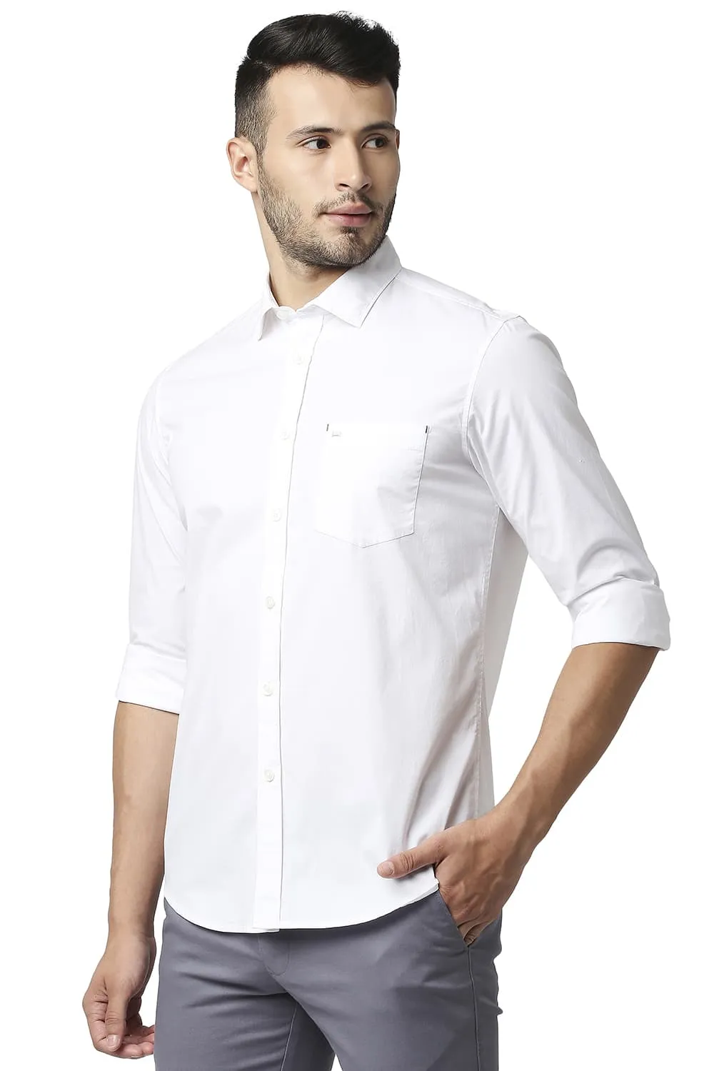 Slim Fit Cotton Poplin Stretch Shirt