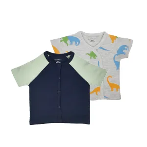 T-Shirt Half Sleeves Boys 2Pc Pack - Navy/Dino