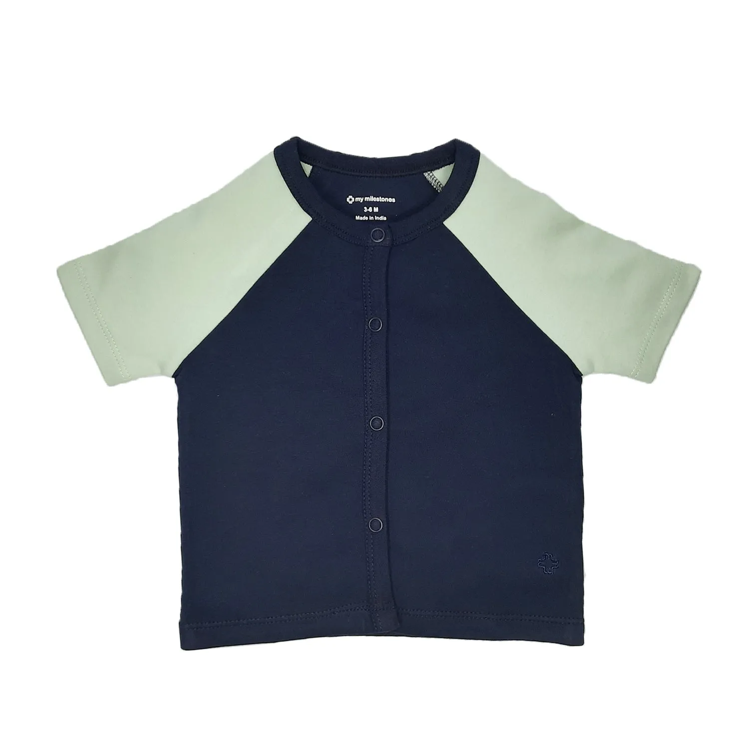 T-Shirt Half Sleeves Boys 2Pc Pack - Navy/Dino