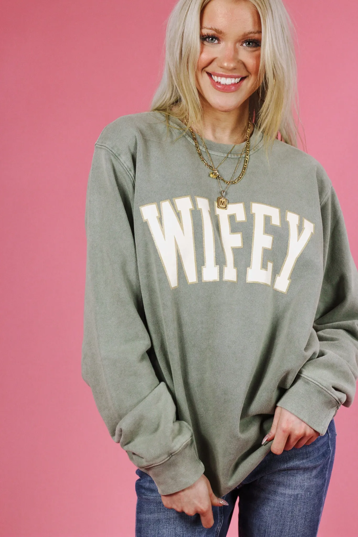 The Wifey Sweatshirt Olive