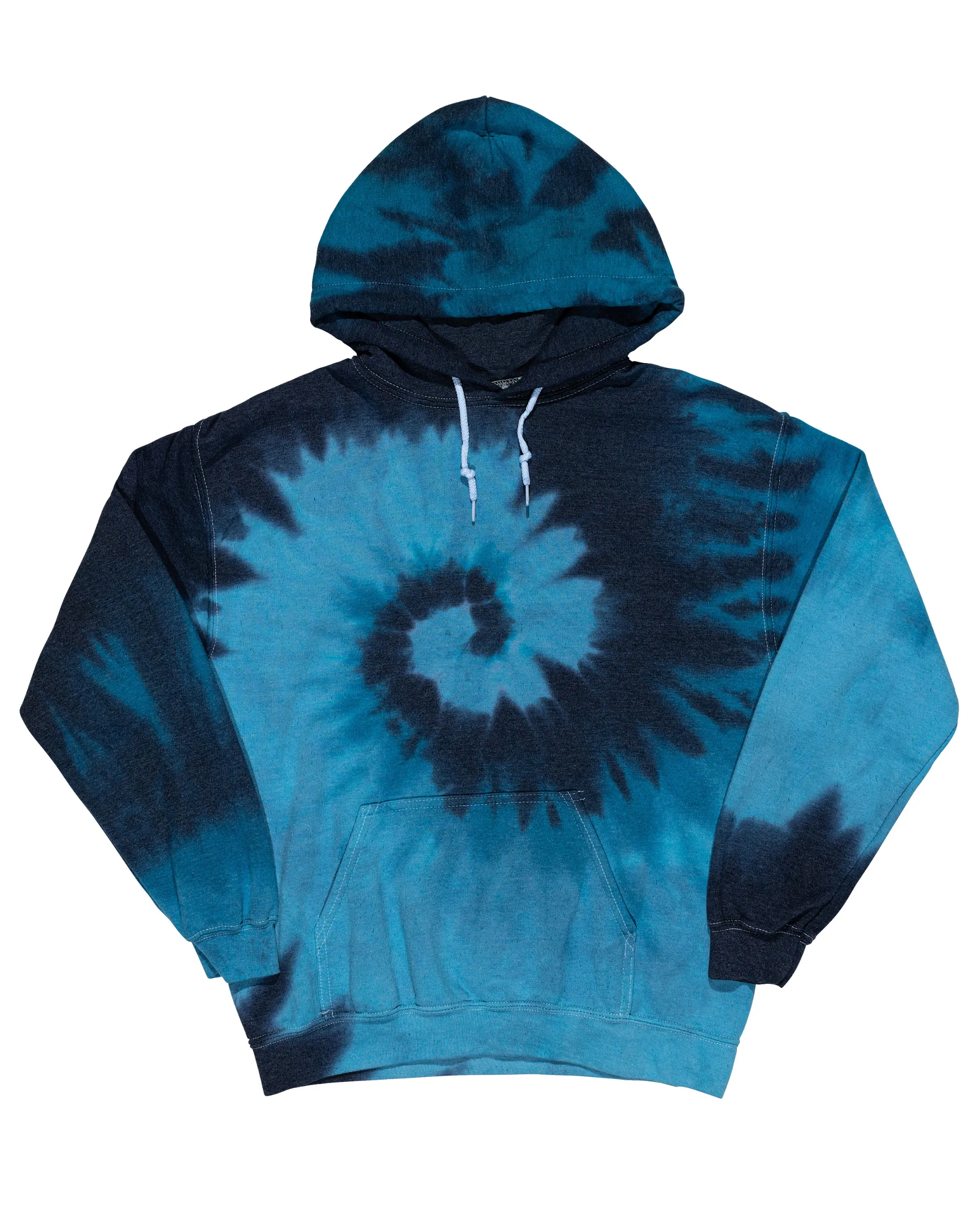 Tie Dye Essential Fleece Hoodie - Blue Tide Spiral