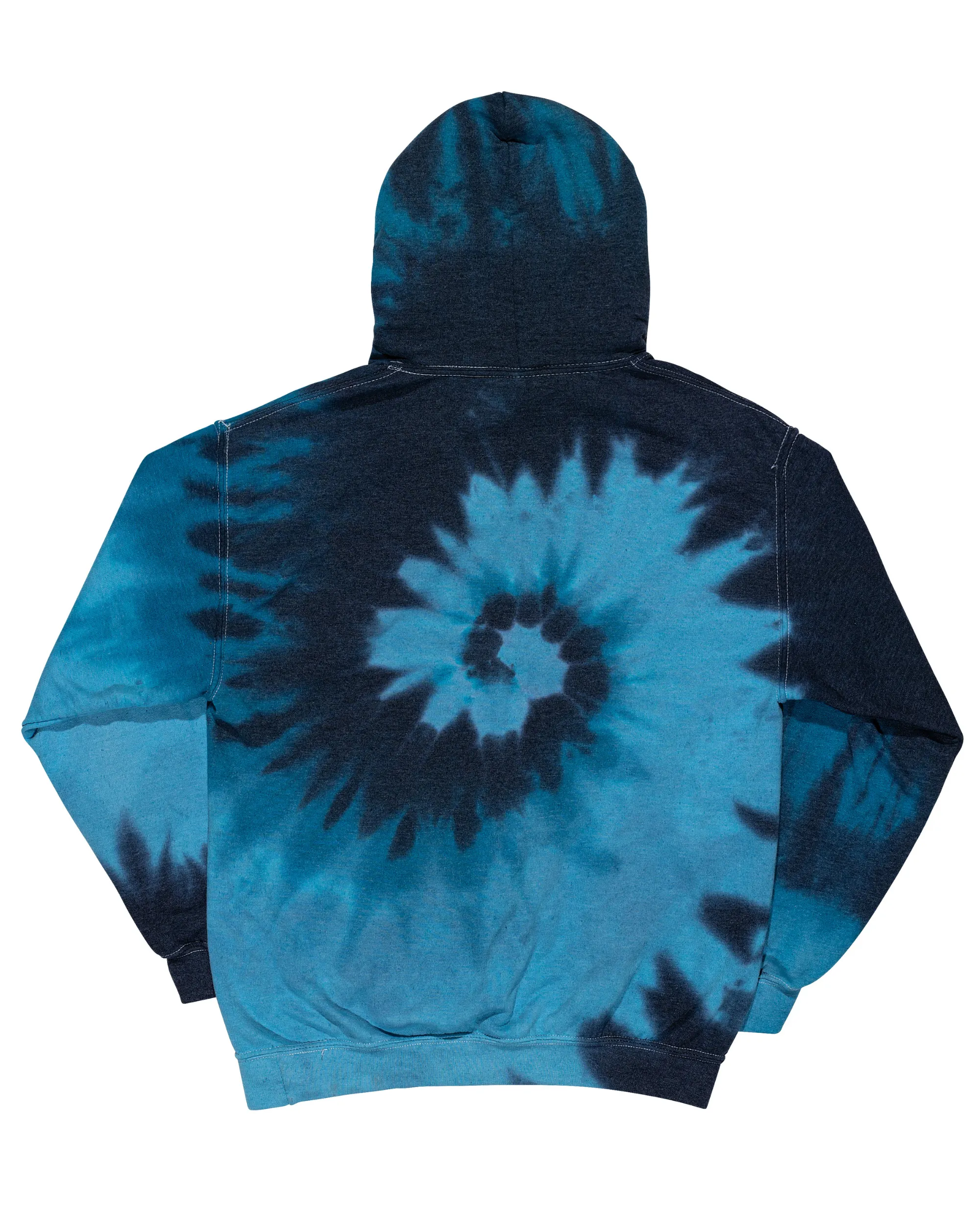 Tie Dye Essential Fleece Hoodie - Blue Tide Spiral