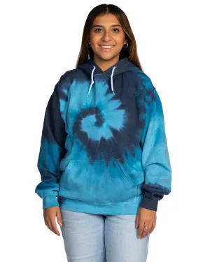 Tie Dye Essential Fleece Hoodie - Blue Tide Spiral