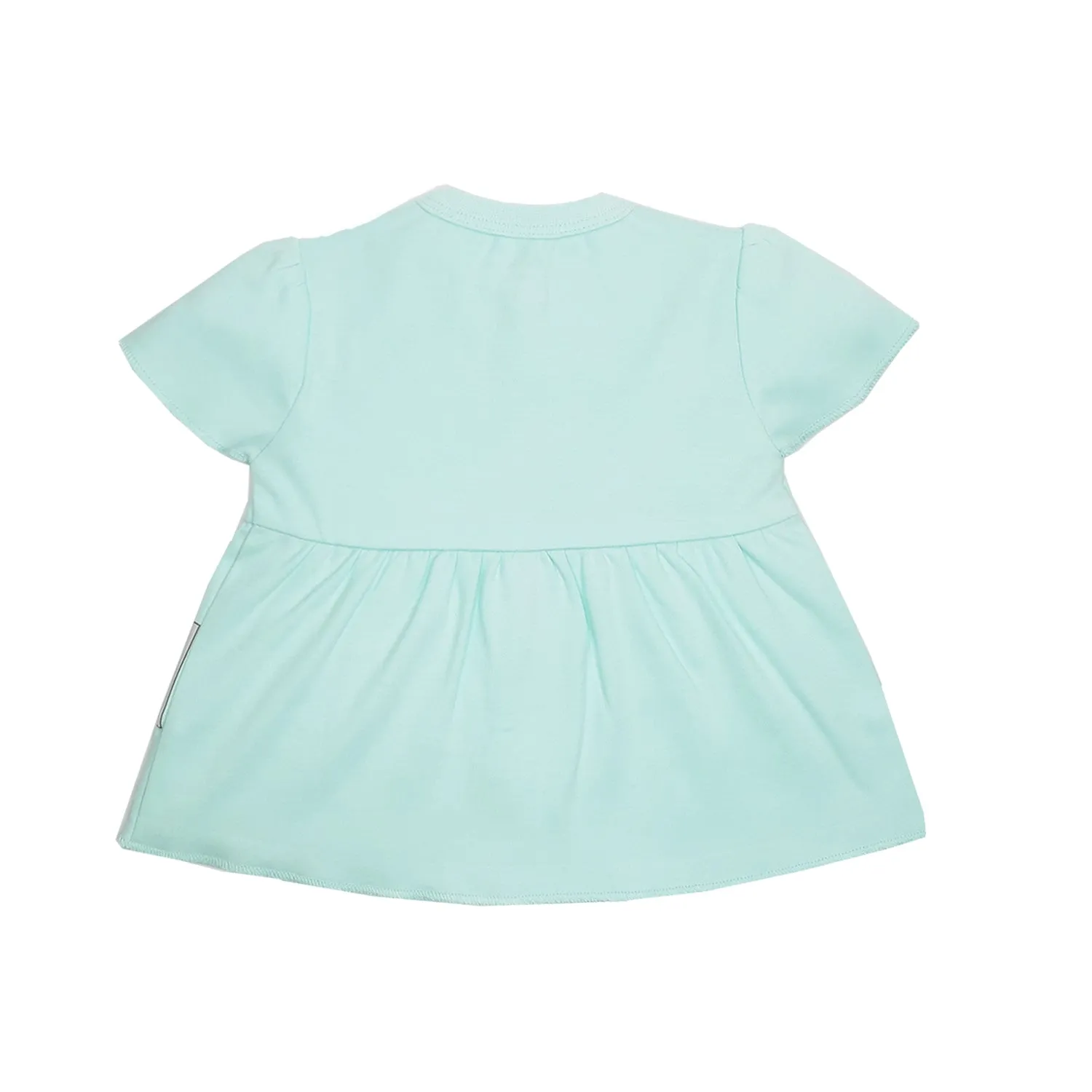 Tops Half Sleeves Girls Peach/Aqua - 2Pc Set