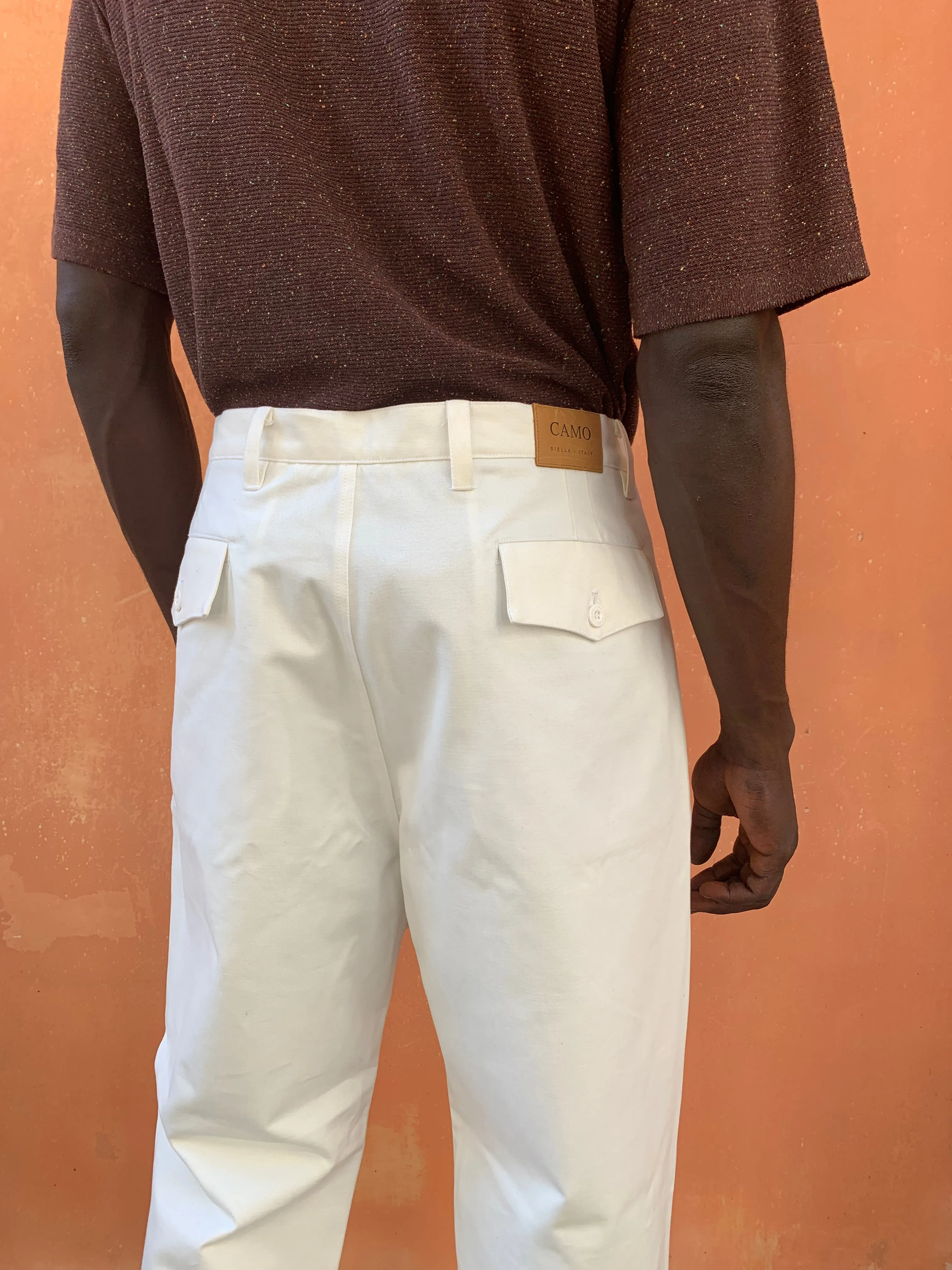 TYSON - ORIGINAL CAMO TROUSERS - Warm Twill Cotton White