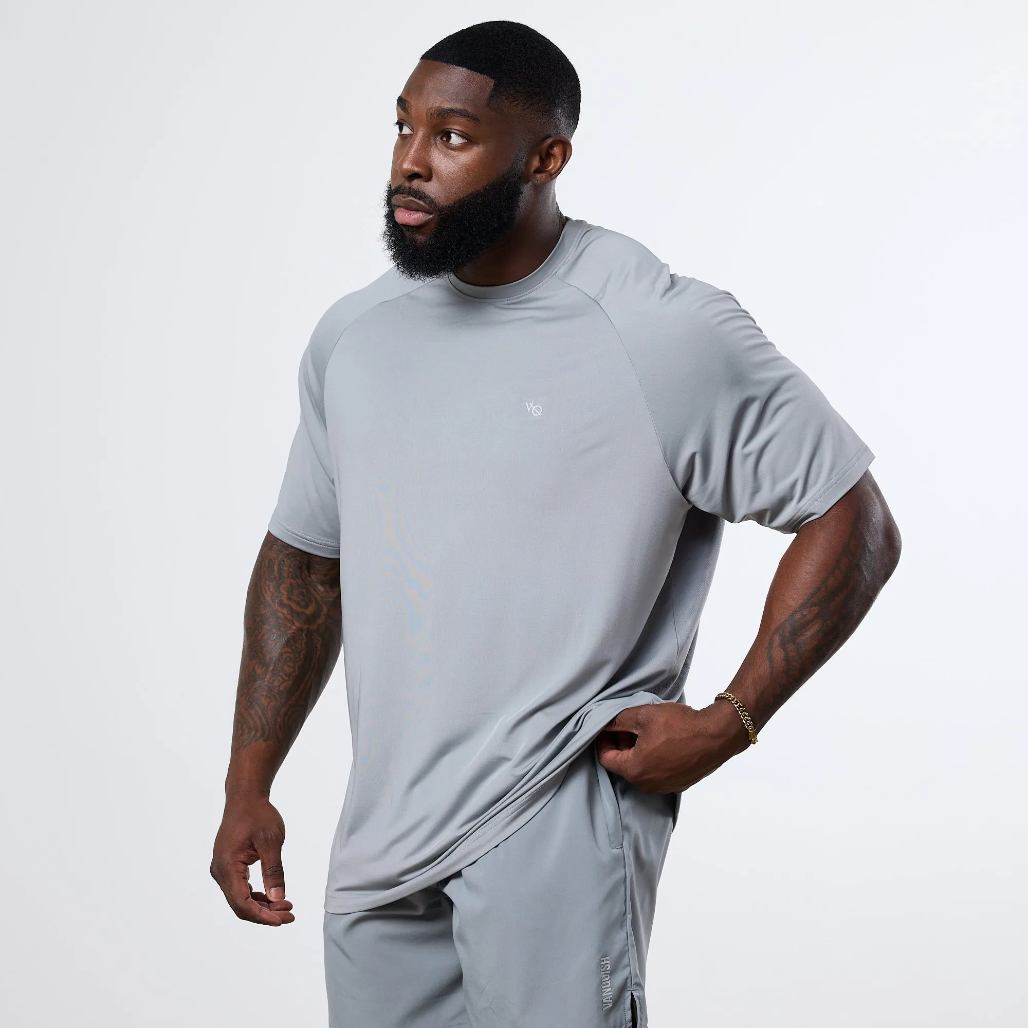 Vanquish Essential Steel Grey Performance Oversized T Shirt