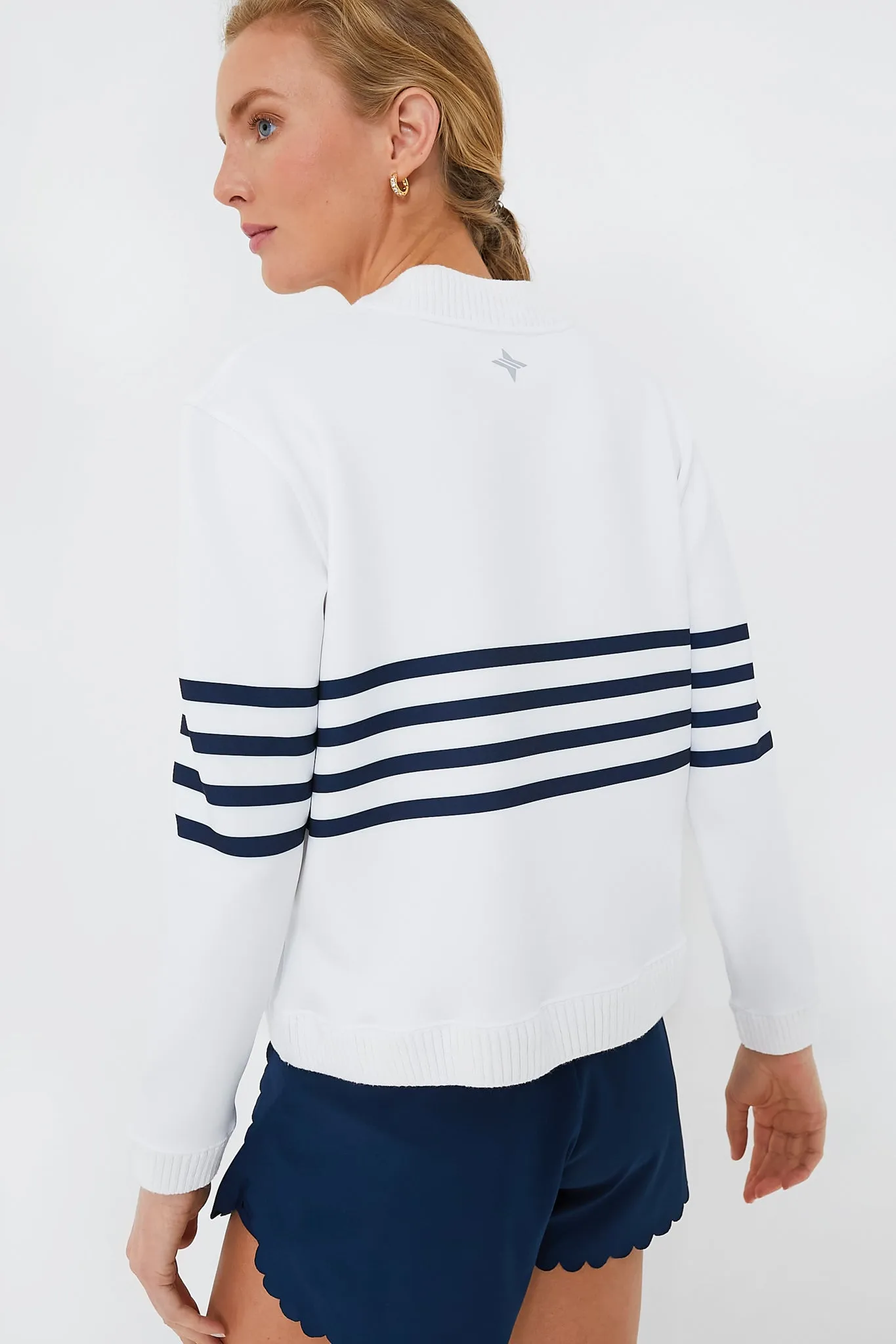 White Striped Charley Cardigan