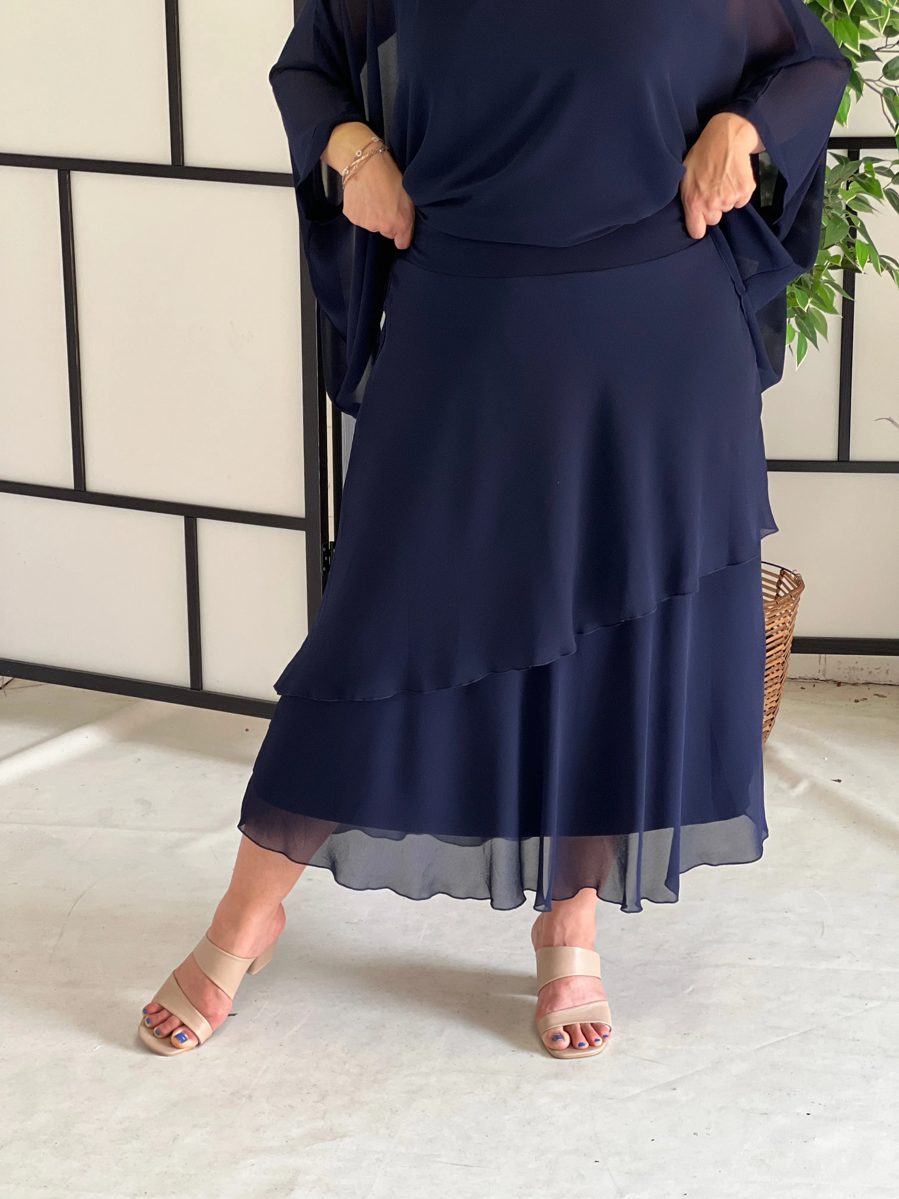 Xander Navy Evening Skirt